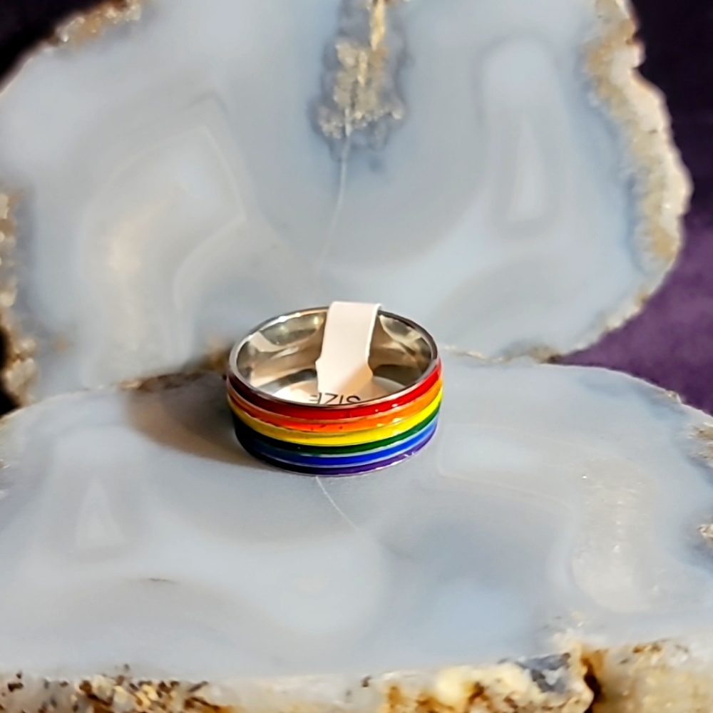 Stainless steel Pride ring